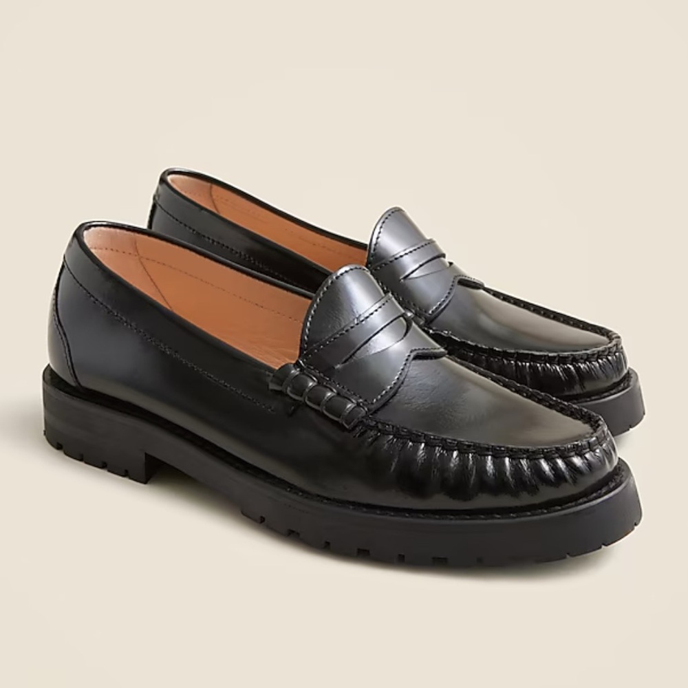 J Crew Winona Lug-sole Leather Loafers